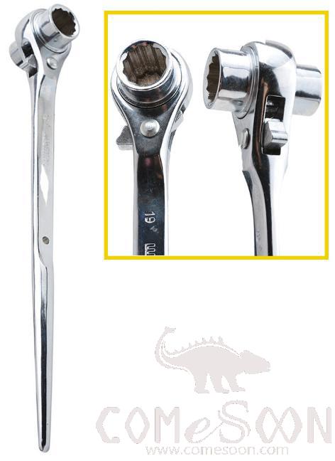 Quick Ratchet Wrench With Pointed Tail 19X21Mm，Chrome Vanadium Steel