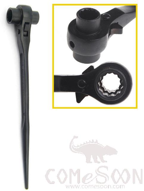 Black Quick Ratchet Wrench With Pointed Tail  30X32Mm，Chrome Vanadium Steel