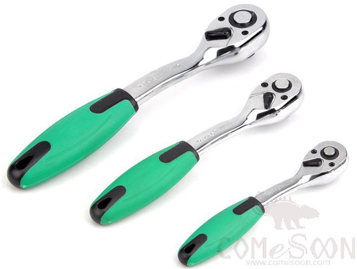 Quick Release Reversible Socket Ratchet Wrench 1/2&quot;，Chrome Vanadium Steel + Pp &amp; Tpr Plastic Handle