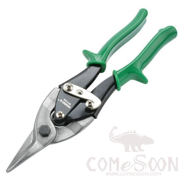 Aviation Shear 10&quot; （Straight Cutting Head)，High Carbon Steel + Rubberized Handle
