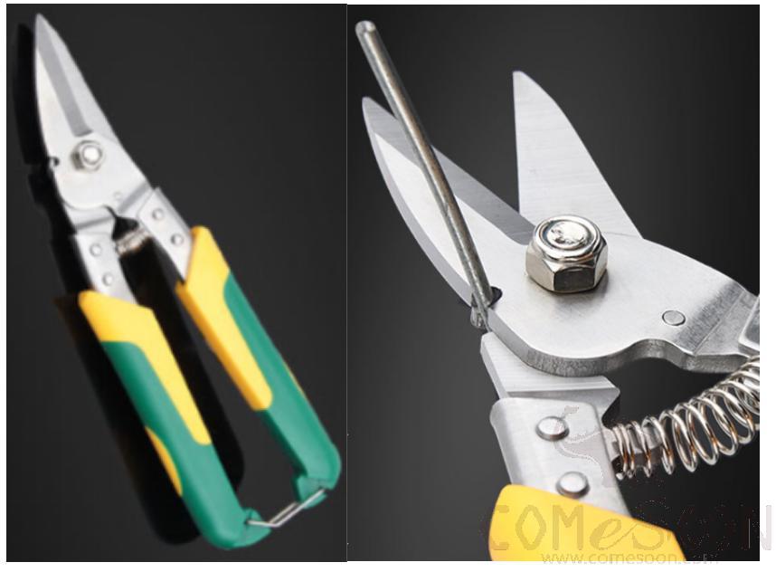 Cut Wire Keel Scissors 9&quot; （Straight Mouth），3Cr13 Stainless Steel + Rubberized Handle