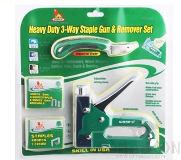 Heavy Duty 3-Way Staple Gun &amp;Remower Set，High-Strength Cold-Rolled Steel