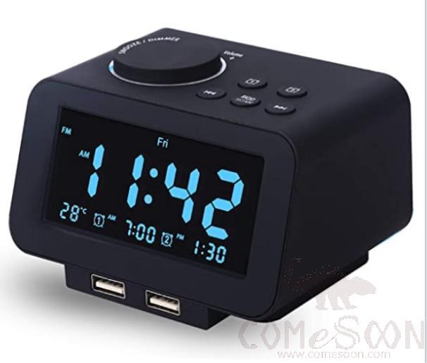 Clock - Radio alarm clock - non Bluetooth , Rechargeable