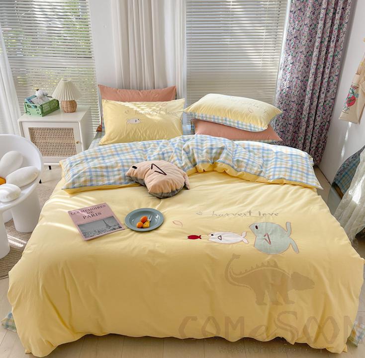 Bed Linens,Cotton,4 Piece Set(For W150&amp;180 cm Bed)