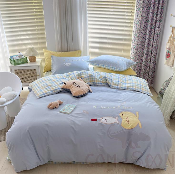 Bed Linens,Cotton,4 Piece Set(For W150&amp;180 cm Bed)