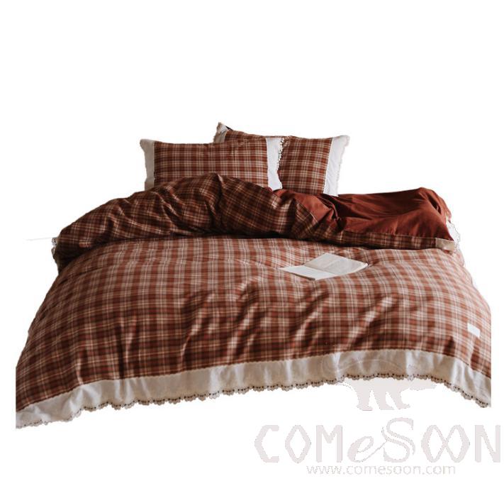 Bed Linens,Cotton,4 Piece Set(For W150&amp;180 cm Bed)