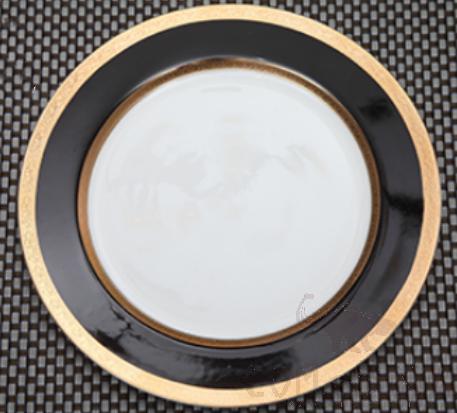 Bonechina Black Golden Luxury Flat plate 12&quot; Luxury