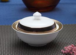 Bonechina Black Golden Soup Bowl Set 5.5&quot;