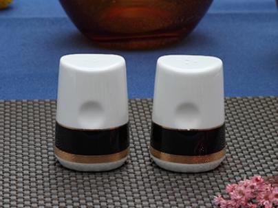 Bonechina Black Golden Salt And Pepper Set