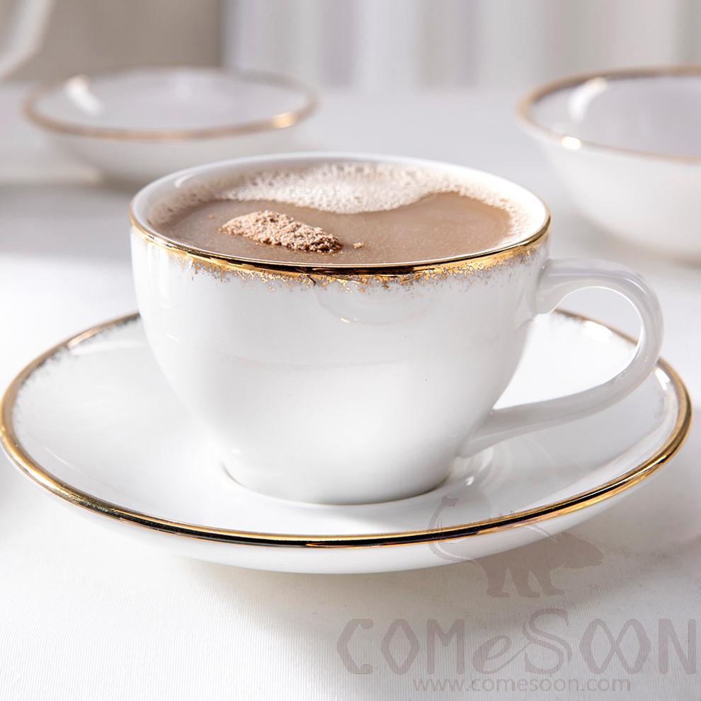 Golden Rim Coffee Cup Saucer 5.5&quot;