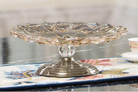 High Feet Glass Fruit Plate 33.5cm