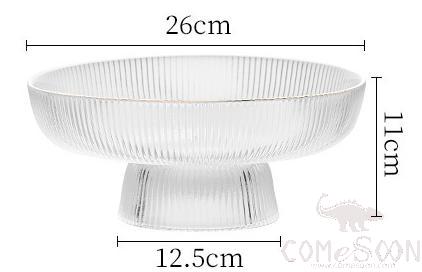 High Feet Glass Fruit Plate 26cm