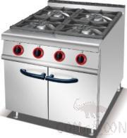 Gas 4-Burner Range with Cabinet, Dimesnion:800*900*920mm, Power Supply:7.8X4 KW