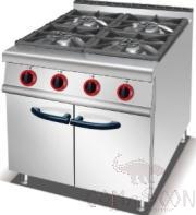 Gas 4-Burner Range with Cabinet, Dimesnion:800*900*920mm, Power Supply:7.8X4 KW