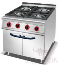 Gas 4-Burner Range with Cabinet, Dimension:800*900*920mm, Power Supply:7.5 *2+4.5*2KW