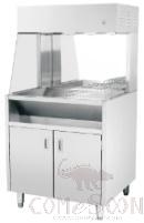 Pedestal Fries Display Warmer, Size: 1000*700*1580mm, Power: 0.75KW