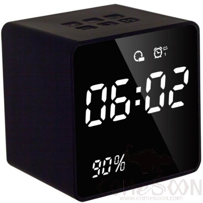 Bluetooth alarm speaker-led-radio -Black,5W