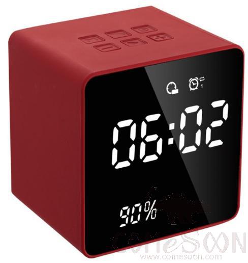 Bluetooth alarm speaker-led-radio -Red,5W