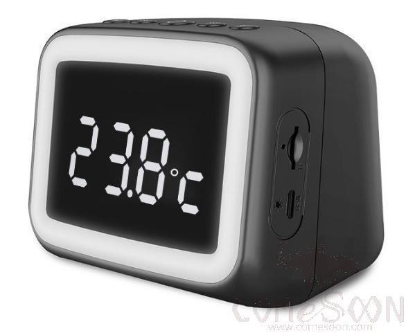 Bluetooth alarm speaker - built in lithium battery,Black,3W