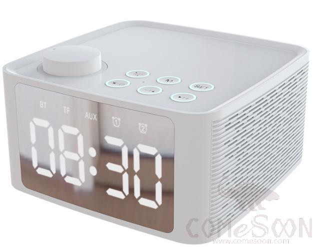Bluetooth alarm speaker - built in lithium battery,White,10W