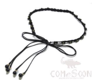 Belt-suede+ imitation leather+pearl