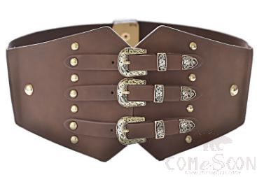 Belt-imitation leather+elastic belt+alloy buckle