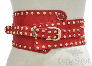 Belt-suede+metal rivet+Pu imitation leather