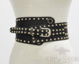 Belt-suede+metal rivet+Pu imitation leather