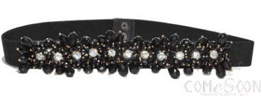 Belt-elastic cloth+imitation leather+acrylic beads