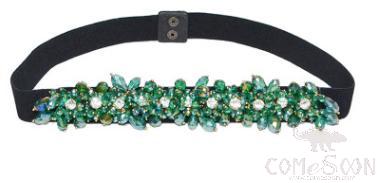 Belt-elastic cloth+imitation leather+acrylic beads