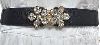 Belt-elastic belt+imitation leather+water drill+metal