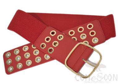 Belt-metal+imitation leather+elastic band