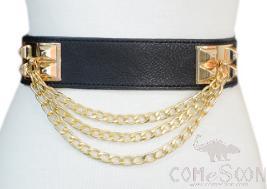 Belt-imitation leather, elastic band, metal