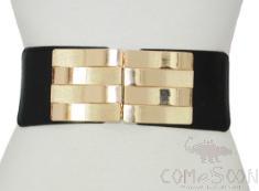 Belt-elastic belt, imitation leather, alloy