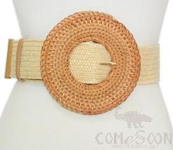 Belt-bamboo, fur, elastic rope, alloy