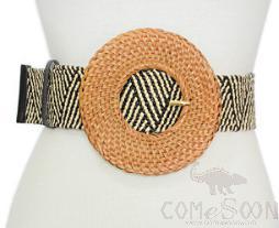 Belt-bamboo, fur, elastic rope, alloy