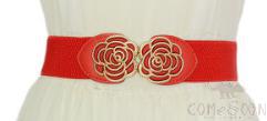 Belt-elastic belt, imitation leather, metal