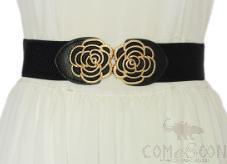 Belt-elastic belt, imitation leather, metal