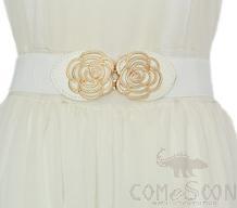 Belt-elastic belt, imitation leather, metal