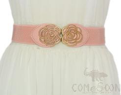 Belt-elastic belt, imitation leather, metal