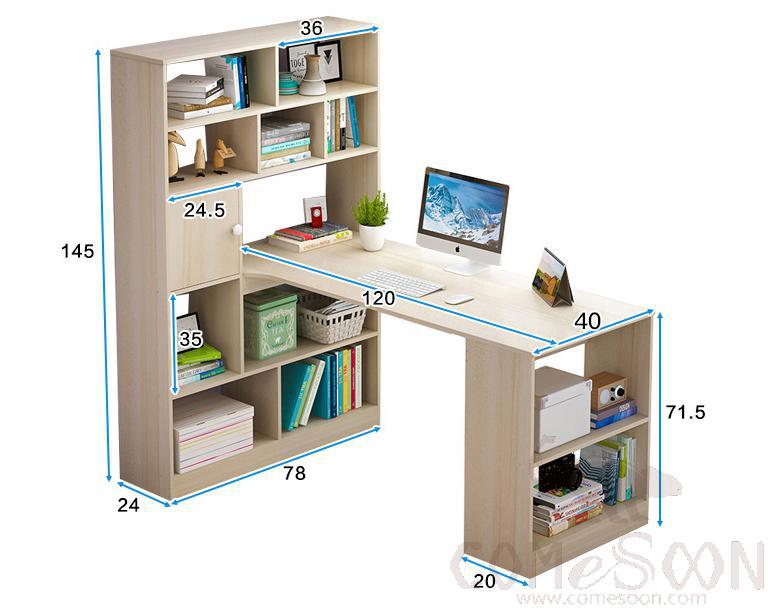 Computer desk with bookcase-120*78*145cm