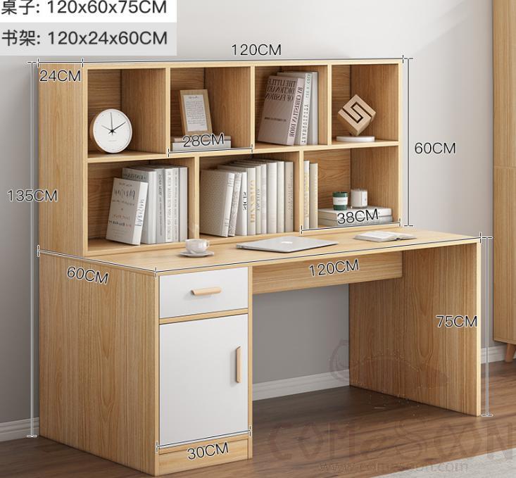 Computer desk with bookshelf-120*60*75cm