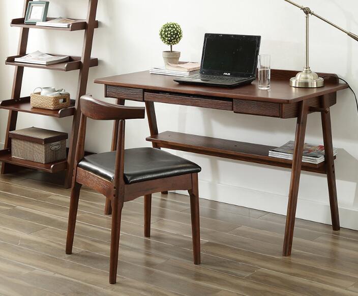 Rubber wood office desk and chair-a set