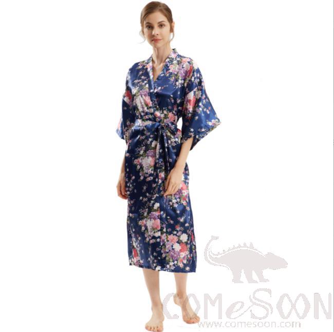 Yukata Bathrobe-Navy Blue 90gsm Fabric(Middle)