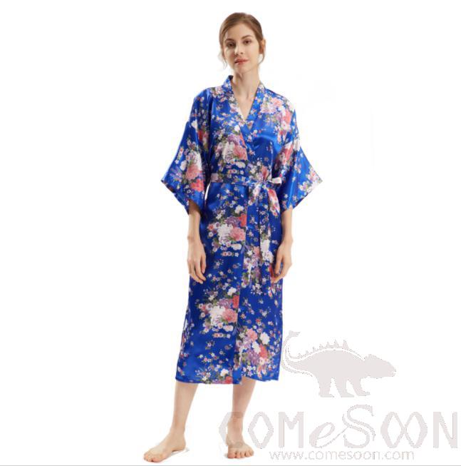 Yukata Bathrobe-Blue 90gsm Fabric(Middle)