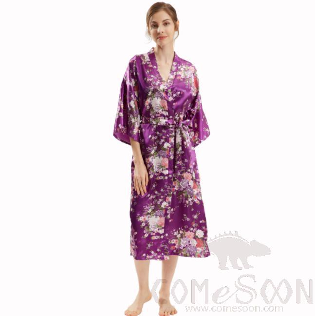 Yukata Bathrobe-Purple 90gsm Fabric(Middle)