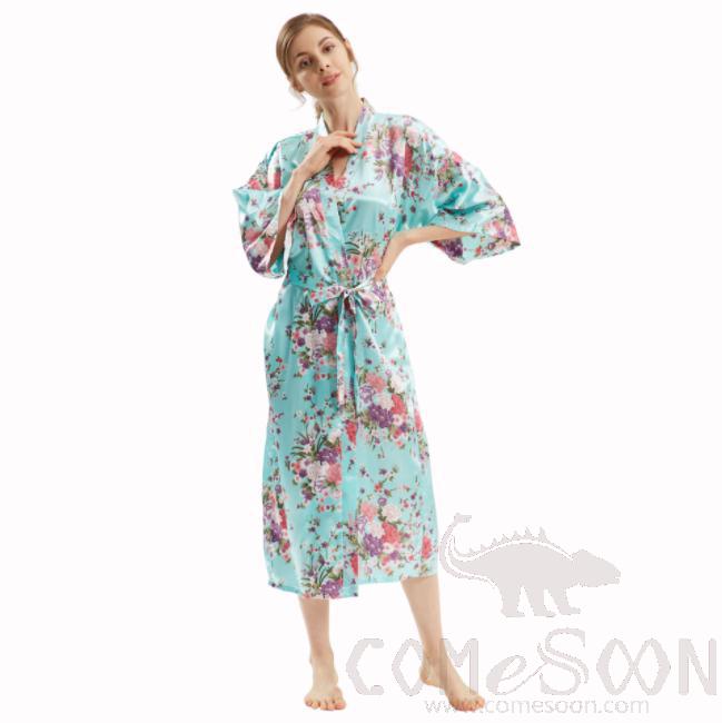 Yukata Bathrobe-Light Blue 90gsm Fabric(Middle)