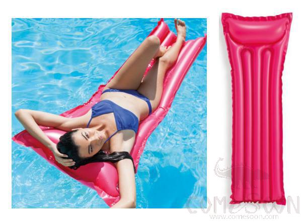 Inflatable floating bed - fluorescent floating row