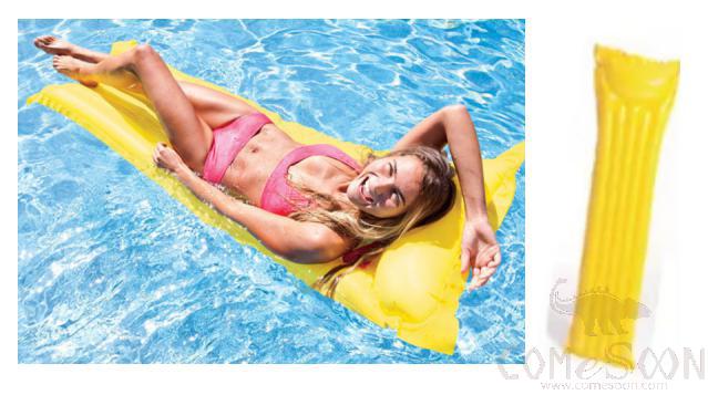 Inflatable floating bed - fluorescent floating row