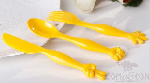 Kids Cutlety 3 pcs set yellow Melamine